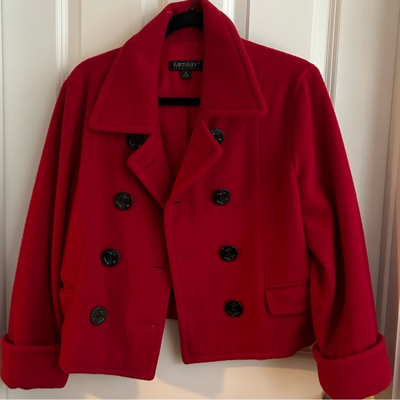 Karen Kane Red Wool Coat - Picture 1 of 4